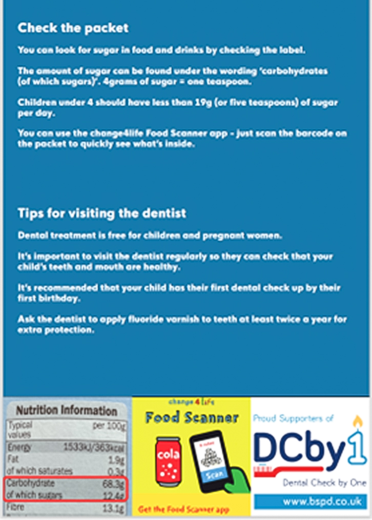 Top tips for looking after your child’s teeth leaflet p.2